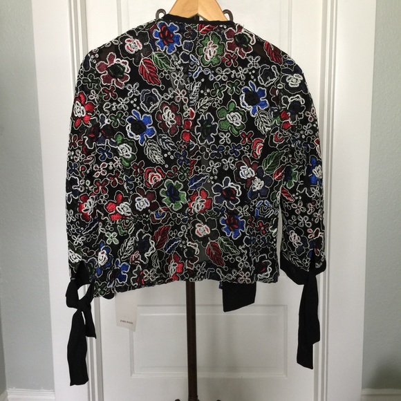 BNWT ZARA Multicolored Lace Blazer, Sz XS - Picture 6 of 8